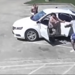 Carjacking white sedan